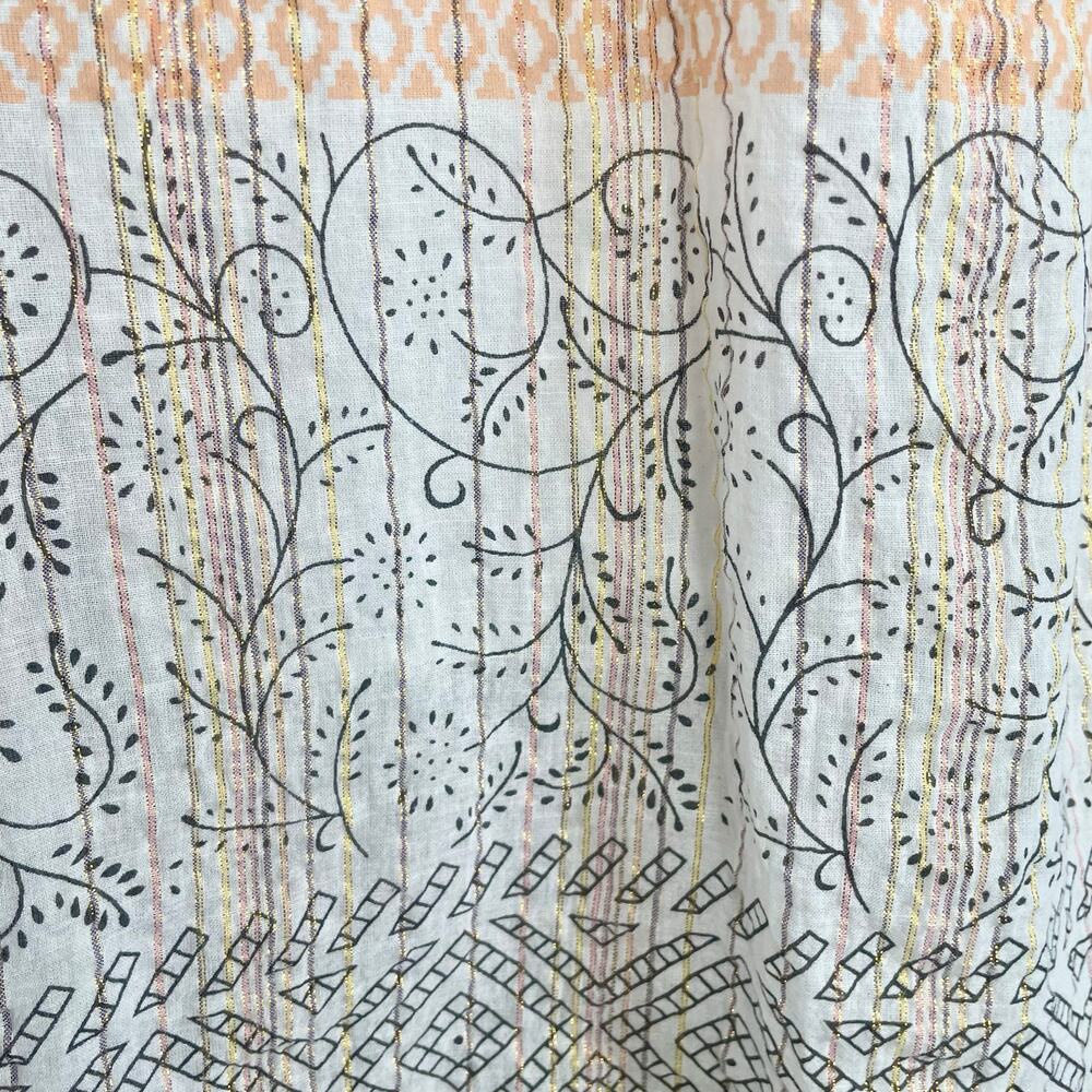 World Market Kaftan Maxi Dress Cream Multicolor Tribal Floral Pattern Size S/M - Picture 12 of 15
